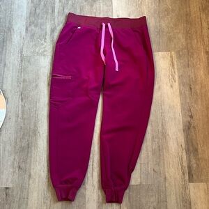 Figs dark magenta scrub pants medium petite